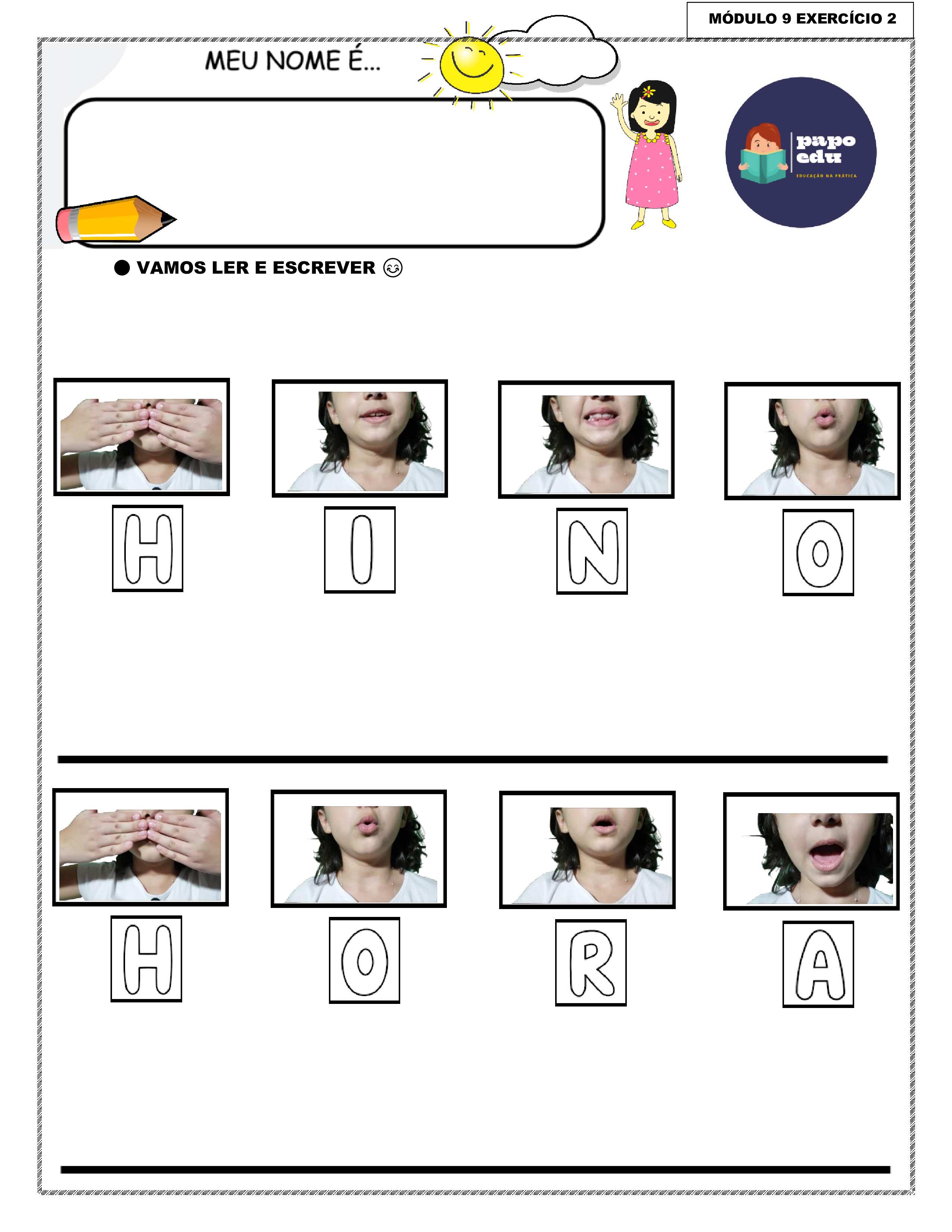 Atividade de associação entre som e letra